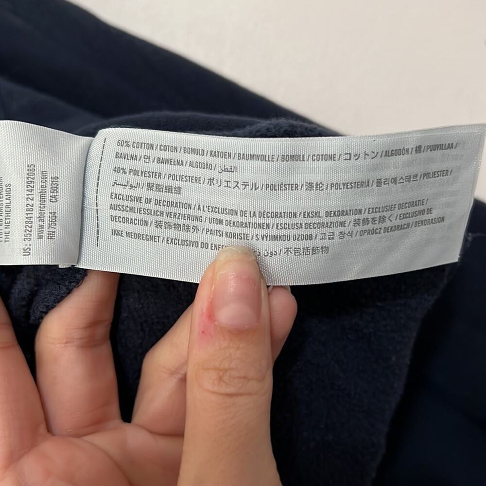 Hollister Navy Blue Crop Crew Neck Sweatshirt - Picture 5 of 6